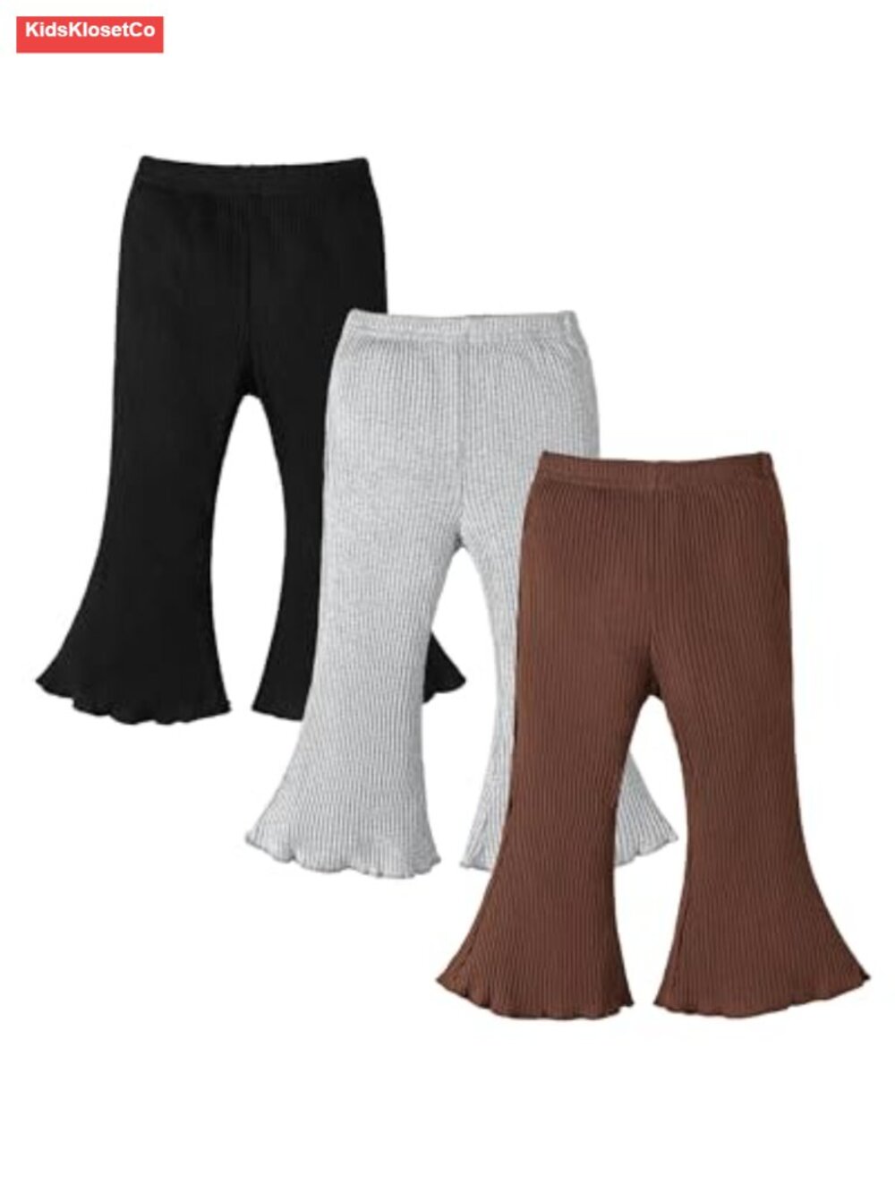 3 Pack Baby Girl Flare Pants Cotton Pull On Bottoms Leggings Infant 0-24M